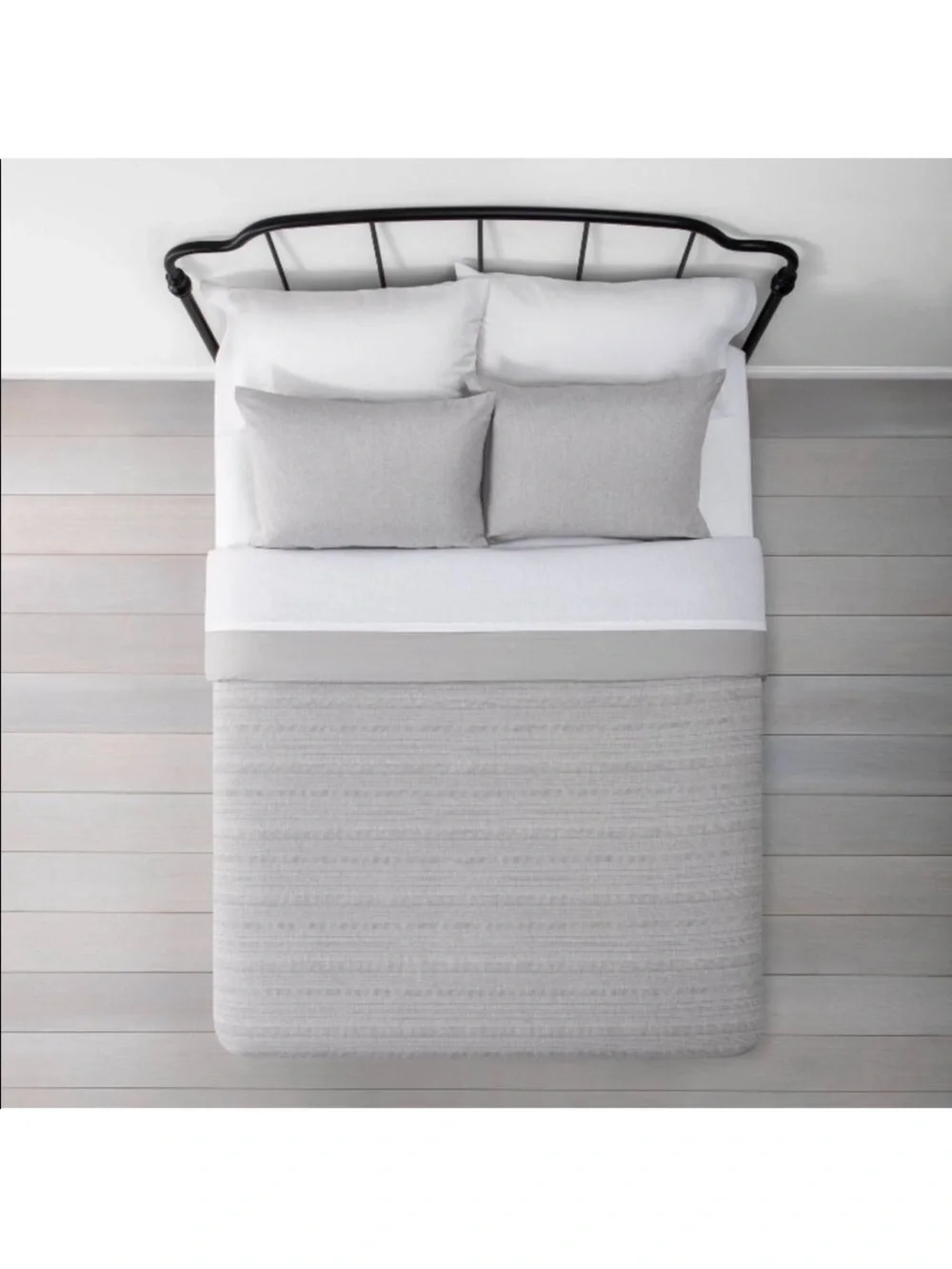 Hearth & Hand F/Q Linen Blend Textured Comforter Set - Gray